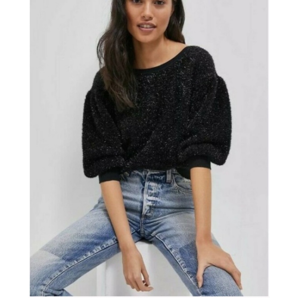 Anthropologie  Pamela Tinsel Balloon Sweater XL